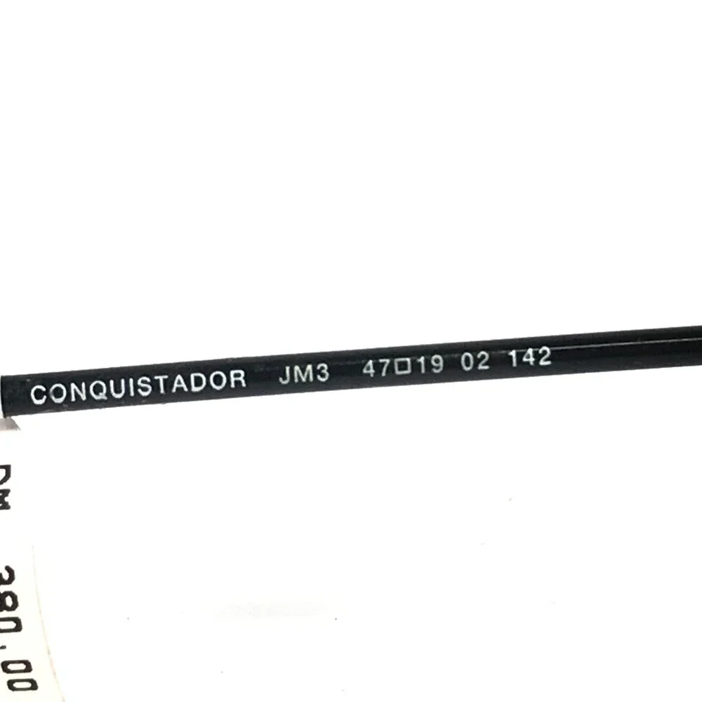 Vintage Conquistador Eyeglasses Frames JM3 02 Black Matte Silver Oval 47-19-142
